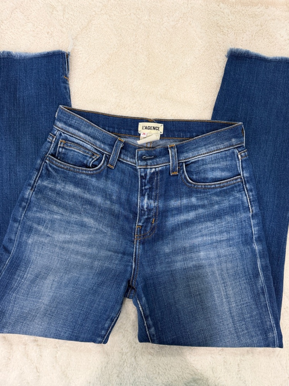 L'AGENCE Women's Washed Blue Skinny Jeans